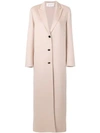 Valentino Long Buttoned Coat In Neutrals