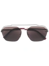 Fendi Rectangle Frame Sunglasses In Metallic