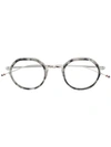 Thom Browne Round Frame Glasses In Silver