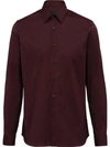 Prada Stretch Poplin Shirt In Red