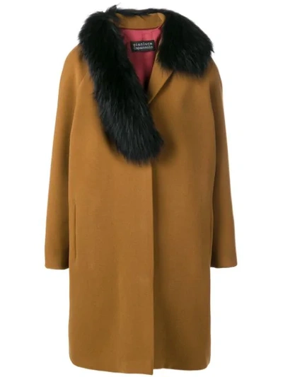 Gianluca Capannolo Fox Fur Trim Coat In Brown