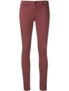 J Brand Low Rise Skinny Jeans In Red