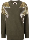 N°21 Nº21 Sequin Embellished Jumper - Green