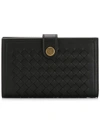 Bottega Veneta French Bi-fold Wallet In Black