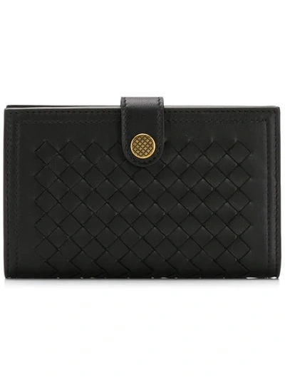 Bottega Veneta French Bi-fold Wallet In Black