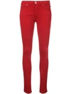 Ag Prima Denim Skinny Jeans In Red