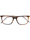 Saint Laurent Eyewear Rectangle Frame Glasses - Brown