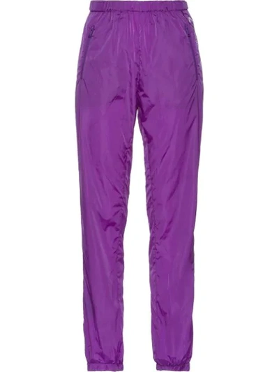 Prada Feather Nylon Trousers - 紫色 In Purple