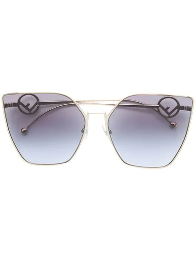 Fendi Oversized Cat Eye Sunglasses In Silver