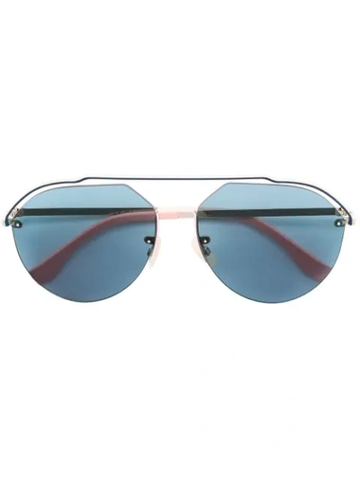 Fendi Aviator Sunglasses In Silver