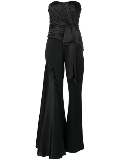 Moschino Sleeveless Bust Wool Silk Blend Jumpsuit - Black