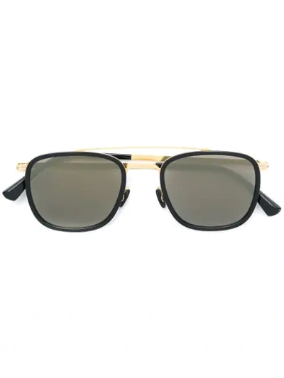 Mykita Hanno Round Tinted Sunglasses In 945 A15 Glossy Gold/black