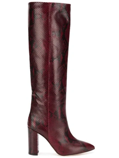 Paris Texas Knee Length Boots In Red