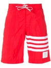 Thom Browne 4-bar Swim Tech Board Short In Red