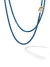 David Yurman 14kt Yellow Gold And Coloured Steel Dy Bel Aire Necklace In Blue