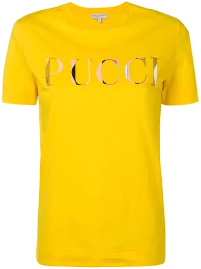 Emilio Pucci Short-sleeve Logo Graphic Tee In Yellow