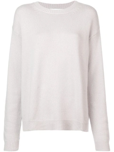 Alexandra Golovanoff Long-sleeve Fitted Sweater In Stone