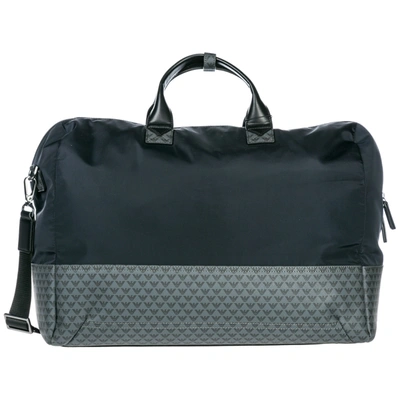 Emporio Armani Travel Duffle Weekend Shoulder Bag In Navy / Black