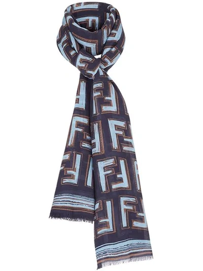 Fendi Ff Maxi Stole - Blue