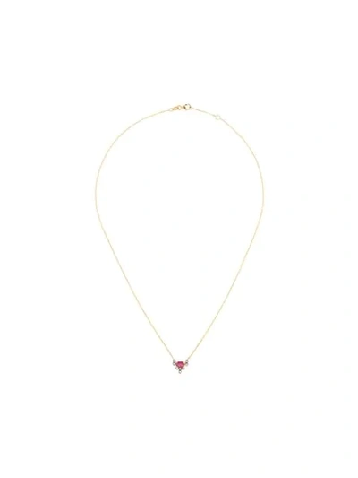 Yannis Sergakis Black Diamond And Ruby Pendant Necklace In Red