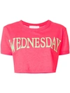 Alberta Ferretti Wednesday Cotton Jersey Cropped T-shirt In Arancio