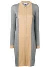 Cashmere In Love Natya Two-tone Sweater Dress In Grey