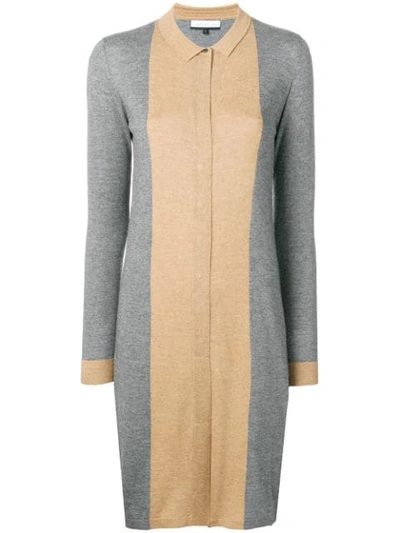Cashmere In Love Natya Two-tone Sweater Dress In Grey