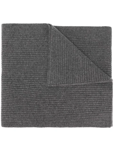 Cashmere In Love Bondi Ribbed Scarf In Grey