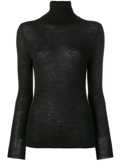Cashmere In Love Shayne Roll Neck Sweater In Black