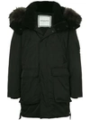 Wooyoungmi Fur Trimmed Coat - Black
