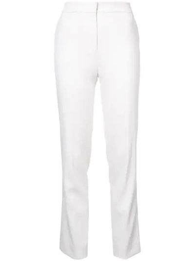Oscar De La Renta Skinny Trousers In White