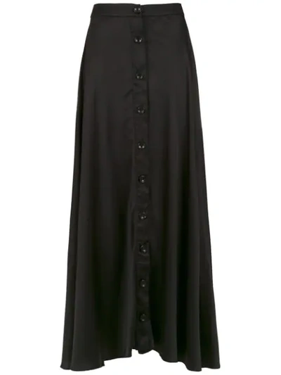 Amir Slama Silk Long Skirt In Black