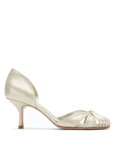 Sarah Chofakian Leather Pumps In Neutrals