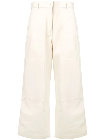 Studio Nicholson Panelled Cropped Trousers In White