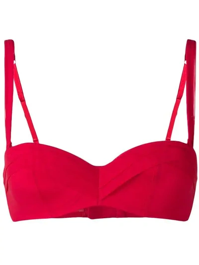 Chantal Thomass Encens Moi Padded Bandeau Bra In Red
