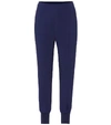 Stella Mccartney Julia High-rise Tapered Crepe Trousers In Blue