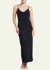 Commando Scoop-neck Microfibre Maxi Slip Dress In Black