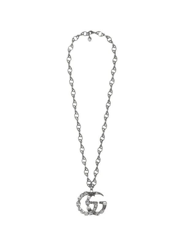Gucci Crystal Double G In Metallic ModeSens