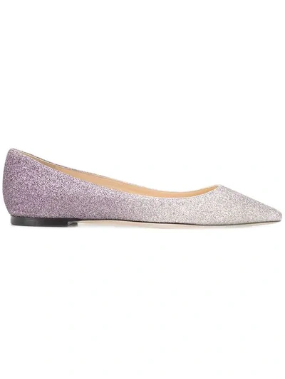 Jimmy Choo Romy Flat Ballerina Shoes In Purple