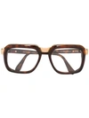 Cazal Square Frame Glasses - Brown