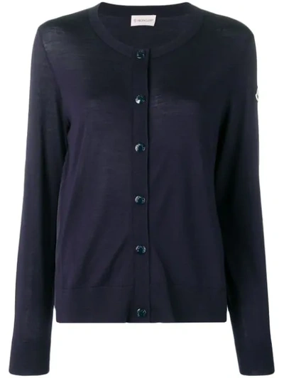 Moncler Detailed Back Cardigan - 蓝色 In Blue