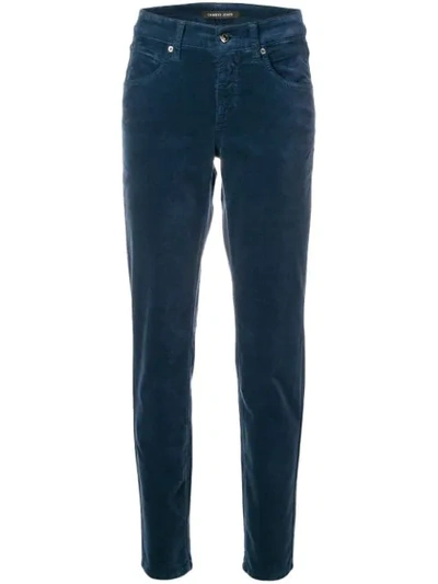 Cambio Velvet Skinny Trousers - Blue