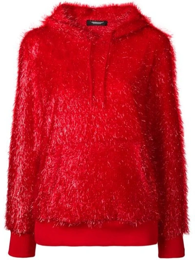 Undercover Furry Hoodie In Red