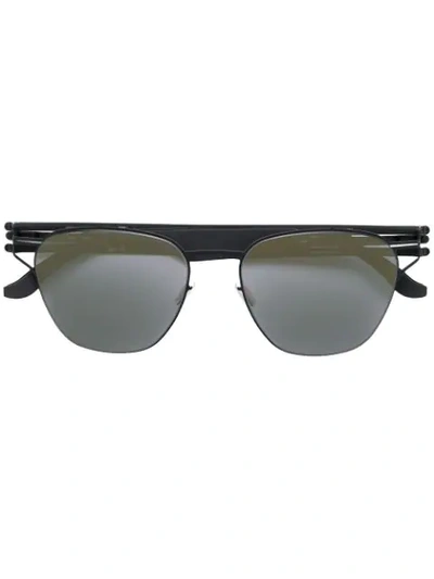 Ic! Berlin Round Frame Sunglasses - Metallic In Black