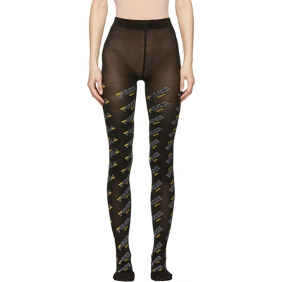 Fendi X Fila Mania Logo Tights In F0qa1 Black