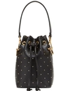 Fendi Micro Mon Tresor Studded Leather Bucket Bag In Black