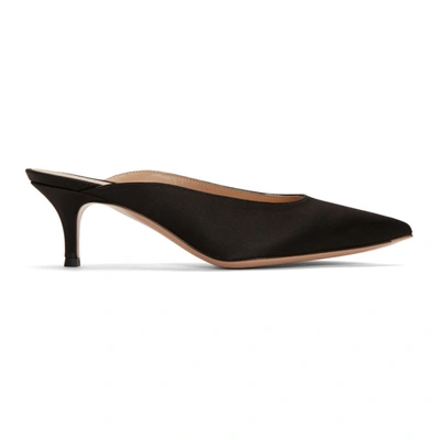 Gianvito Rossi Pointed Mid-heel Mules In Black