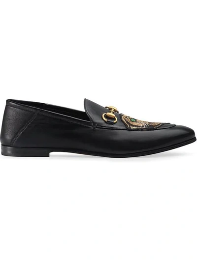 Gucci Leather Horsebit Loafer With Panther In 1000 Black