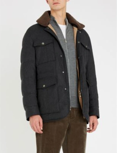 Brunello Cucinelli Zip-up Wool And Cashmere-blend Cardigan In Dark Grey