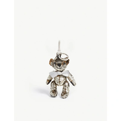 Burberry Sequin Thomas Bear Keyring In Silver